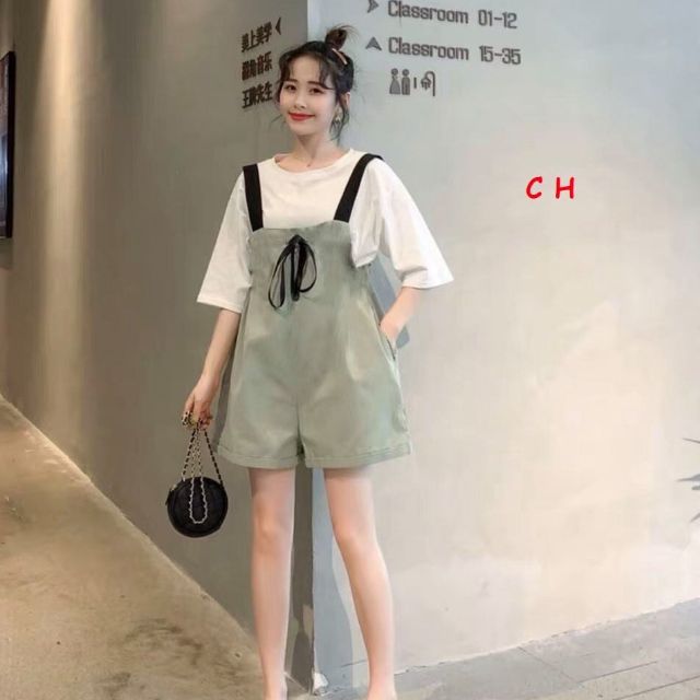 Set yếm quần đùi kèm áo có ảnh thật siêu đẹp