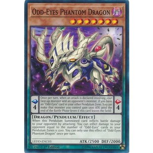 Thẻ bài Yugioh - TCG - Odd-Eyes Phantom Dragon / LEDD-ENC03'