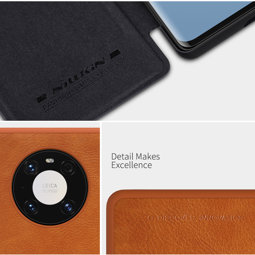 Bao Da Điện Thoại Nillkin Qin Cho Huawei Mate 40 Pro Nắp Lật Bảo Vệ 360° Toàn Diện Chống Sốc Có Ngăn Đựng Thẻ