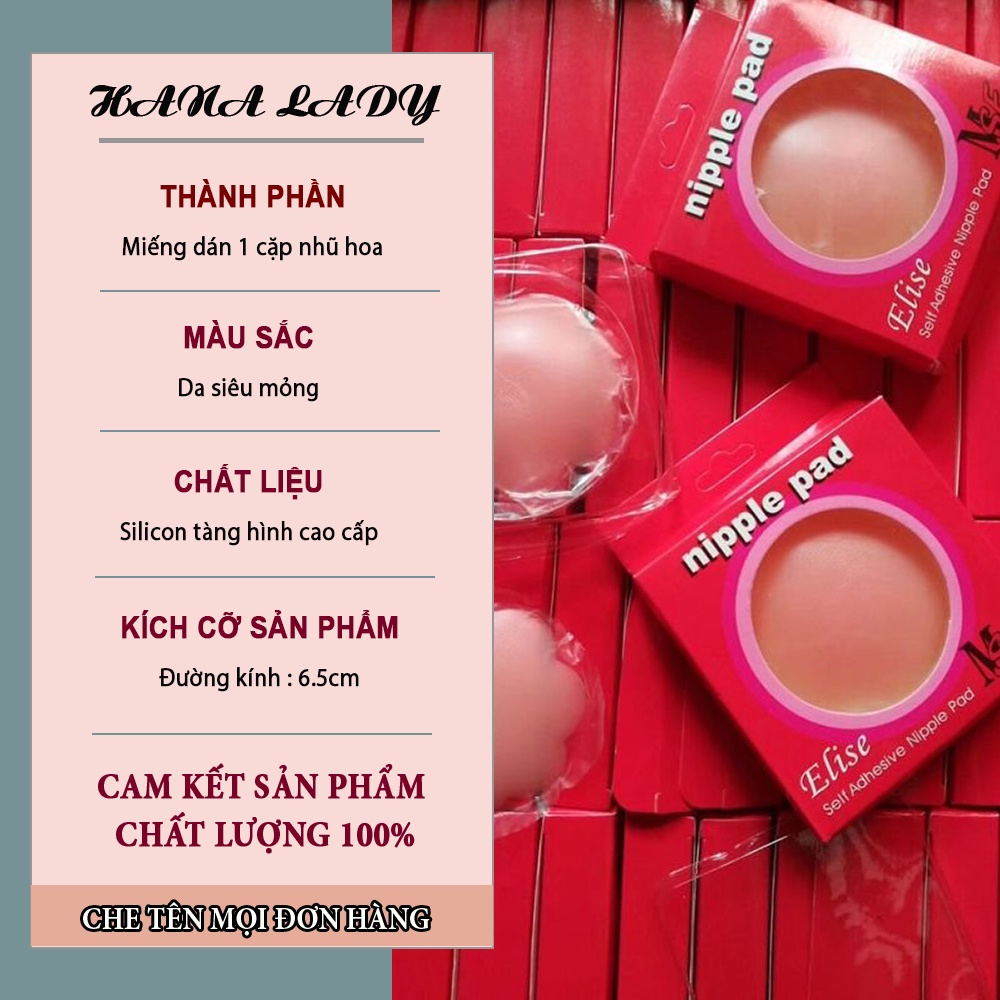 Miếng dán ngực nhũ hoa cao cấp, một cặp dán ti tàn hình hình hoa hộp hồng cao cấp D018