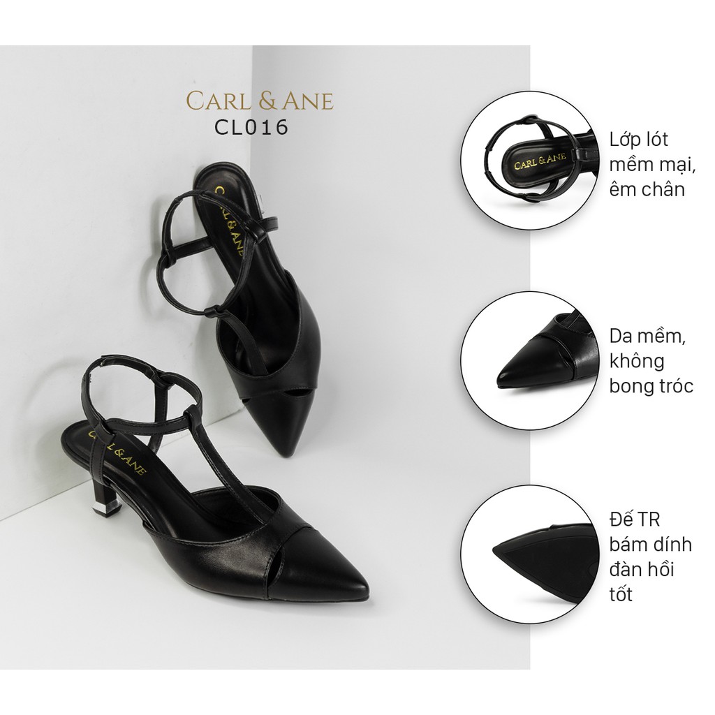 Carl &amp; Ane - Giày cao gót bít mũi kiểu dáng Hàn Quốc cao 5cm màu đen  _ CL016