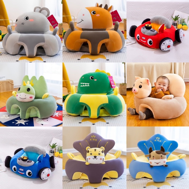 Ghế tập ngồi, ăn dặm hình thú nhồi bông cho bé, trẻ em sơ sinh cao cấp siêu cute nhiều màu được chọn mẫu - Tamoco