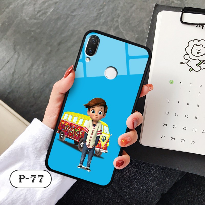 Ốp lưng kính 3D Huawei P20 Lite- hình cute