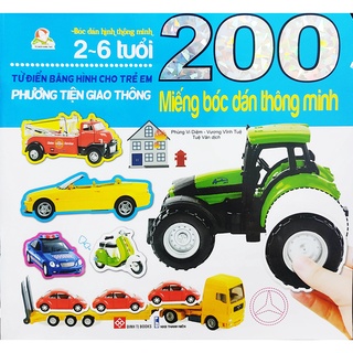 Sách - 200 Miếng bóc dán thông minh - Phương tiện giao thông ( từ 2-6 tuổi)