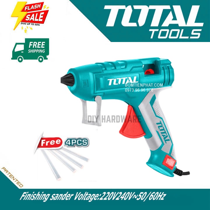 Súng bắn keo nến 150W Chính Hãng TOTAL TT201116 Dán gỗ, nhựa, handmade Thời gian làm nóng 3 Phút - TOTAL TOOLS WORLD