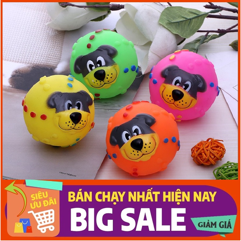 Bóng đồ chơi hình mặt cún phát ra tiếng kêu rất tốt cho quá trình phát triển răng của thú cưng
