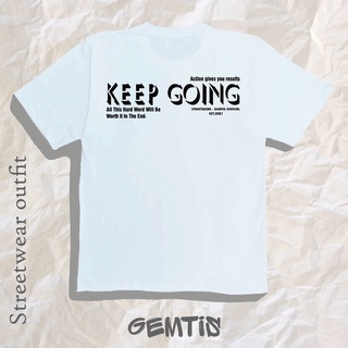 Áo thun unisex Keep Going chất cotton 4 chiều oversized.