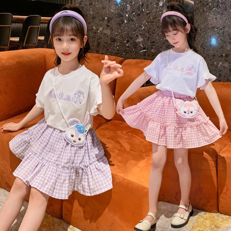Angugu Set Áo &quot;Trên + Chân Váy&quot; 18-45kg Cho Bé Gái Từ 4-14 Tuổi. Áo Sơ Mi Cotton Cá Tính Thời Trang Đầm Thanh Lịch Chất Lượng Cao Thanh Lịch Áo Thun Thiết Kế Mới Thời Trang Dành Cho 2022 2022