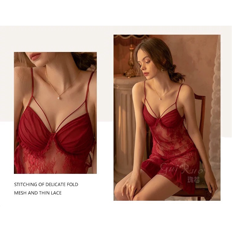 Váy ngủ ren mềm xuyên thấu vô cùng sexy, gợi cảm - Hàng Quảng Châu cao cấp - Queen.Sexy - VN62