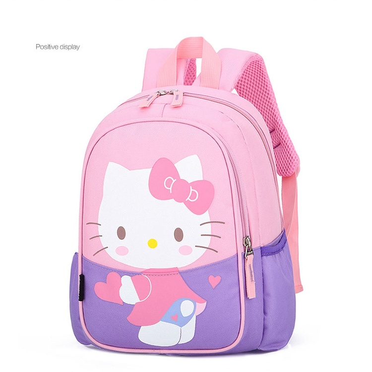 Balo cho bé gái đi học lớp 1 màu hồng hello kitty phong cách Hàn 