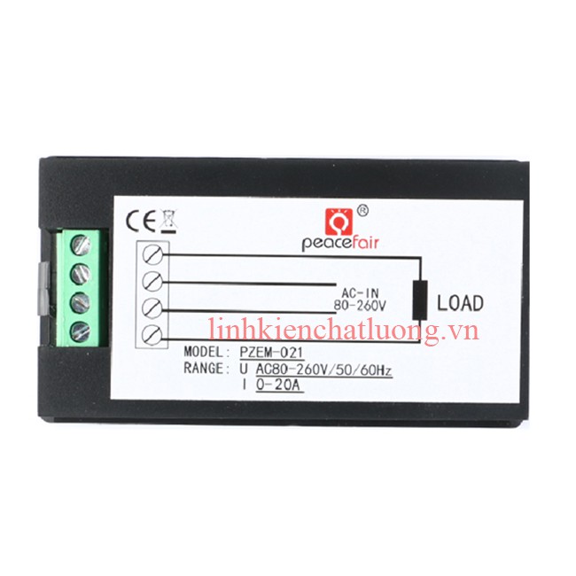 Đồng hồ đo điện AC PZEM-021 20A 260V 4 thông số