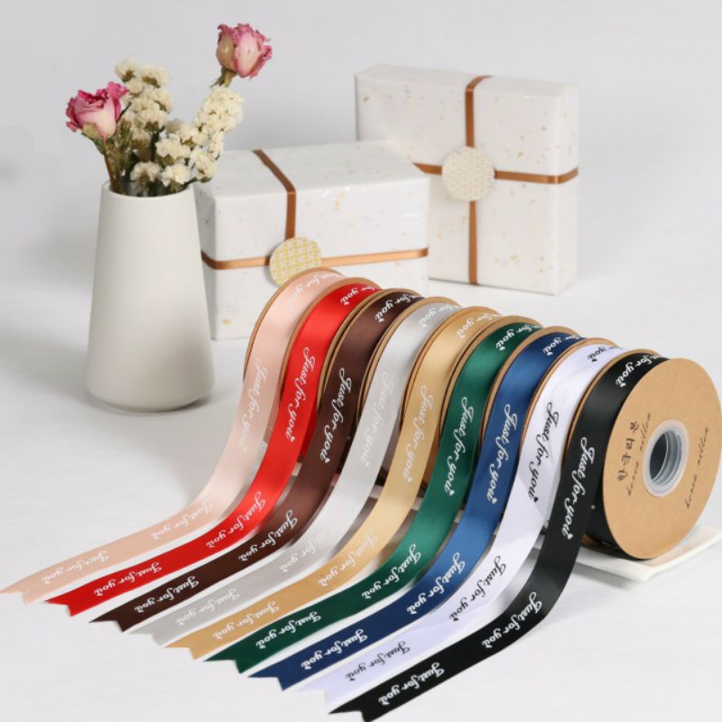 Ruy Băng Lụa In Chữ JUST FOR YOU Bản 2,5cm (Bán mét)