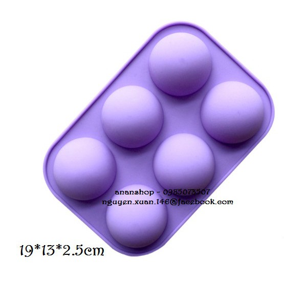 Khuôn silicon bán cầu 5cm