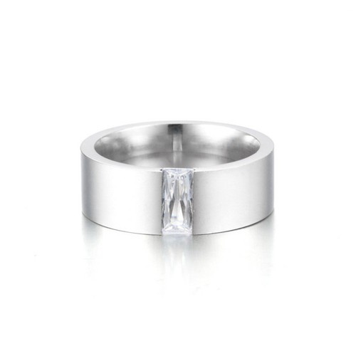 Nhẫn Nam Đính 1 Viên Đá Nhân Tạo Titan Ko Đen TT 2327