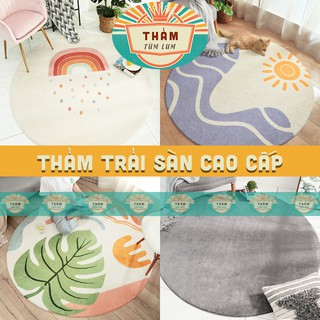 THẢM sàn THẢM trải sàn hình tròn phù hợp decor nội thất chất liệu lông cừu CAO CẤP - TPK 5