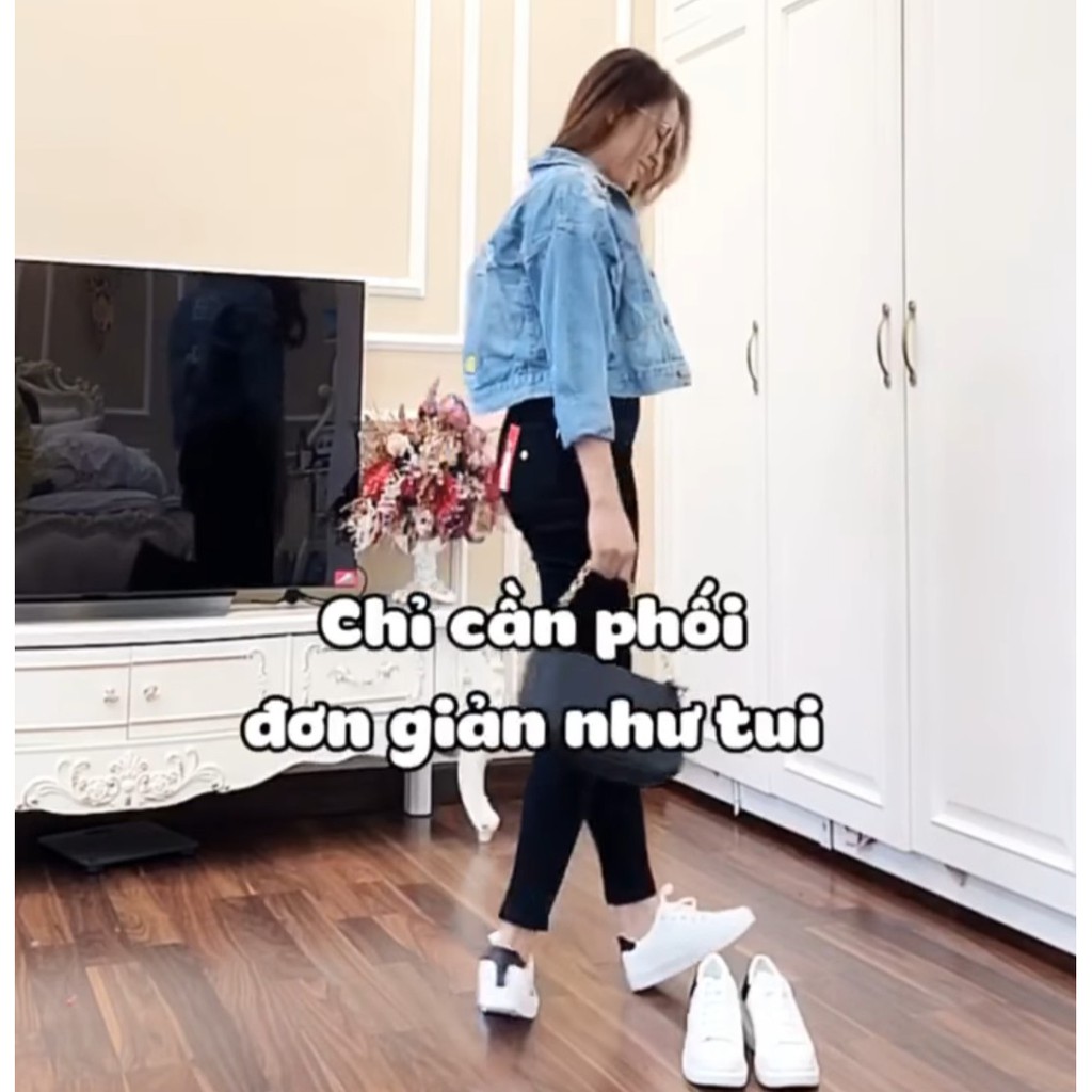 Áo khoác jean nữ xanh chuột Mickey cao cấp bao đẹp form 58kg - Mua Ngay