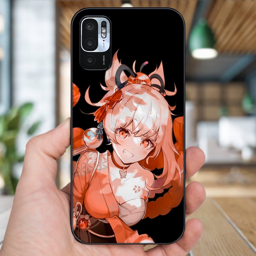 Ốp lưng Xiaomi Redmi Note 10 5G viền đen in hình Yoimiya Genshin Impact