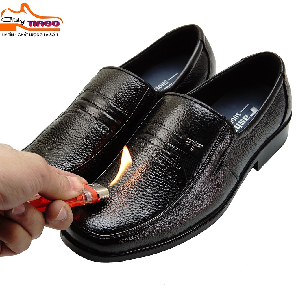 giày lười trung nên nam da bò cao cấp tại xưởng bảo hành 12 tháng