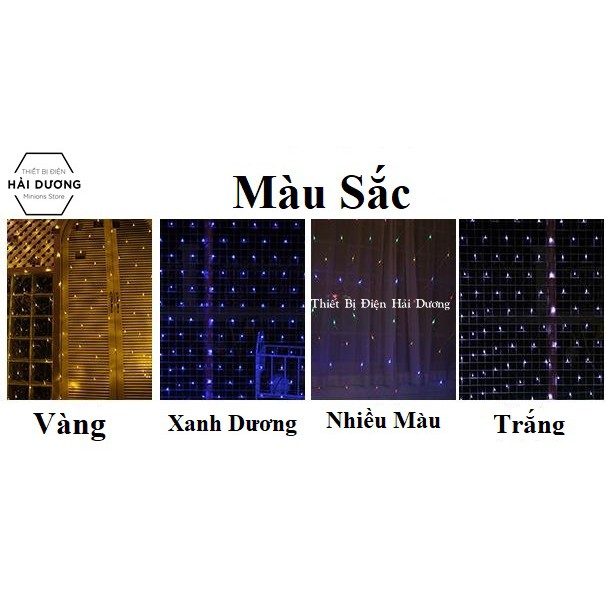 Đèn nháy trang trí hình rèm lưới DL325 - 8 chế độ nháy 3m x 1.5m ( Trắng / Vàng / Xanh Dương / Nhiều Màu )