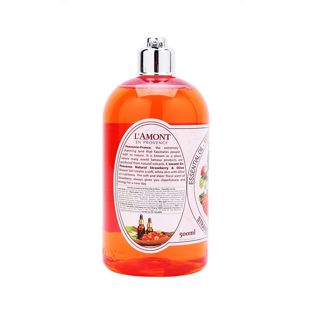 Combo Sữa tắm Cherry Blossom ( hoa anh đào) 500ml và Sữa tắm Strawberry (dâu tây) 500ml -  L'amont En ProvenceSữa tắm