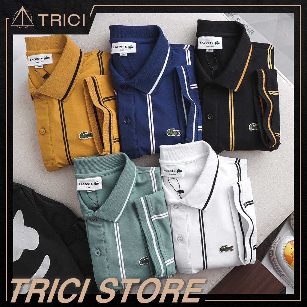 Áo thun nam có cổ 👕FREESHIP👕 áo thun polo Lacoste- 100% cotton 4 chiều PLLC01 | BigBuy360 - bigbuy360.vn