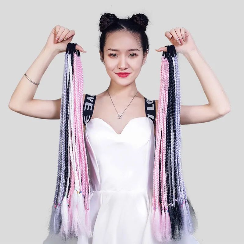 Tóc Giả Đuôi Ngựa Dài 60CM Nhiều Màu Ombre Thời Trang Kèm Nhẫn Nối