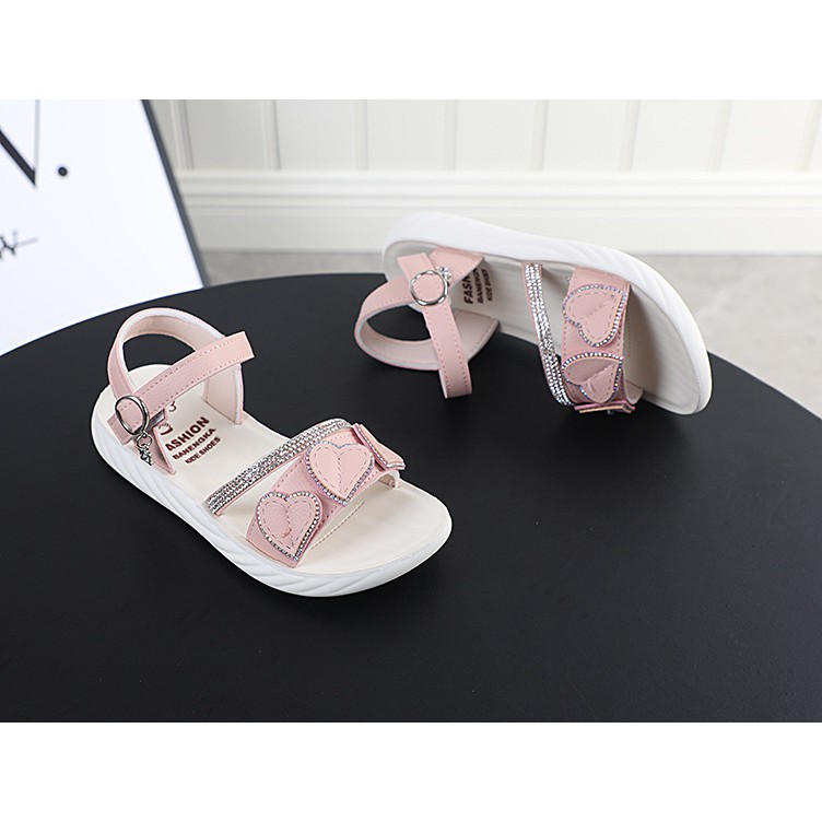 sandal bé gái size 27-37 tim khâu dễ thương