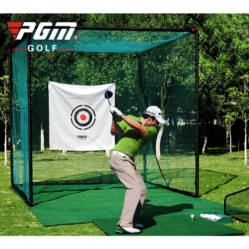 Khung lưới tập golf lồng tập PGM trong nhà hoặc ngoài trời innox tiện lợi 3x3x3m LT008
