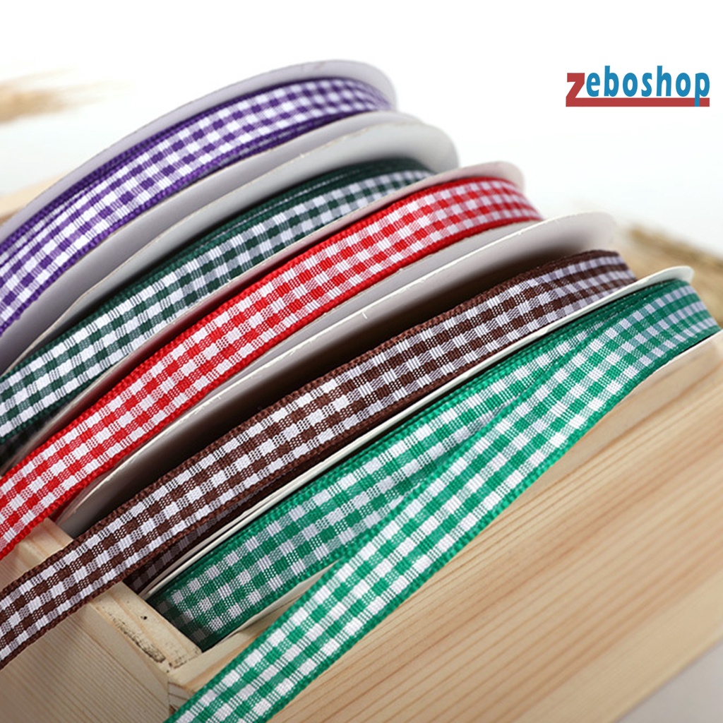 1 Cuộn Dây Ruy Băng Kẻ Sọc Caro Thắt Nơ Dễ Phối Đồ Trang Trí Hộp Quà Cho Bữa Tiệc DIY