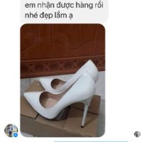 Cao gót CALLA đế đỏ màu trắng