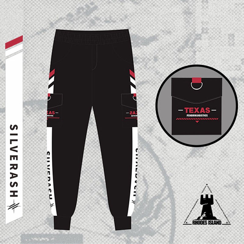 Hàng có sẵn Quần dài thể thao màu đen hóa trang Anime Arknights Texas giản dị