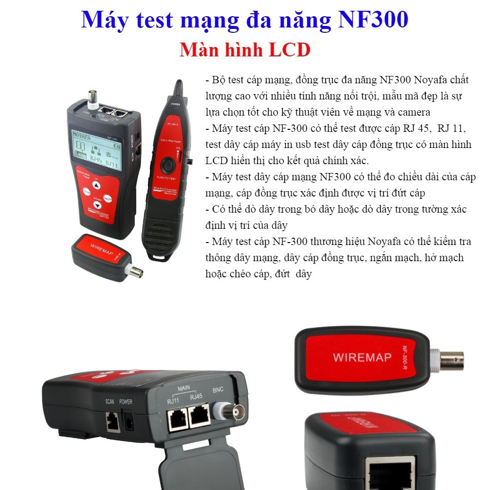 Máy test tín hiệu cáp mạng Noyafa NF-300 đa năng