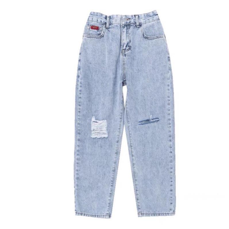 Quần jean bò baggy nữ jeans cạp cao phong cách Hàn Quốc 3 size S M L hót 2021