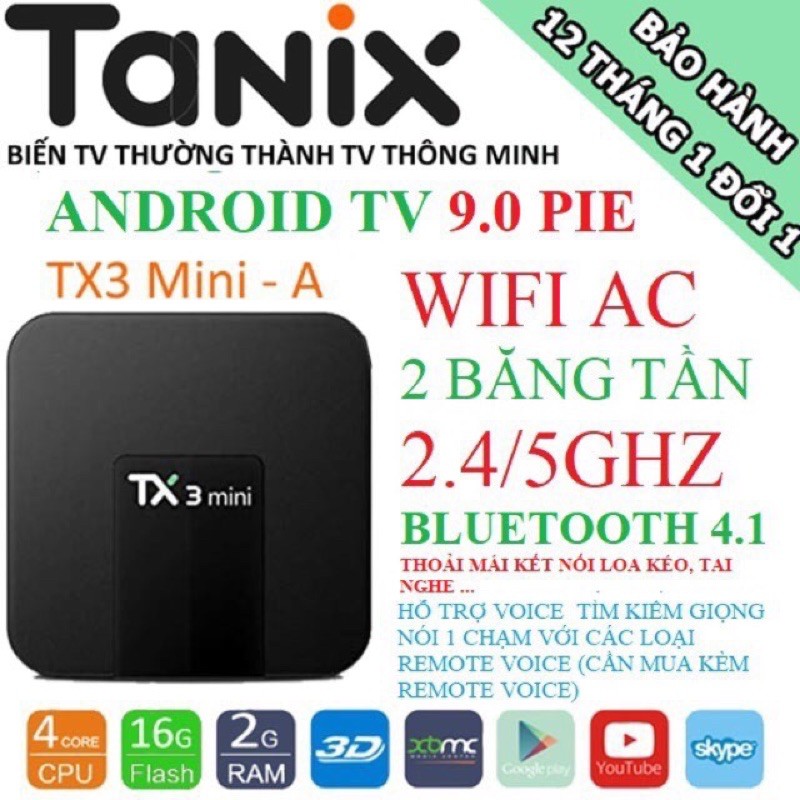 Android TV Box TX3 Mini Ram 2GB Rom 16GB 2 Băng Tần Bluetooth