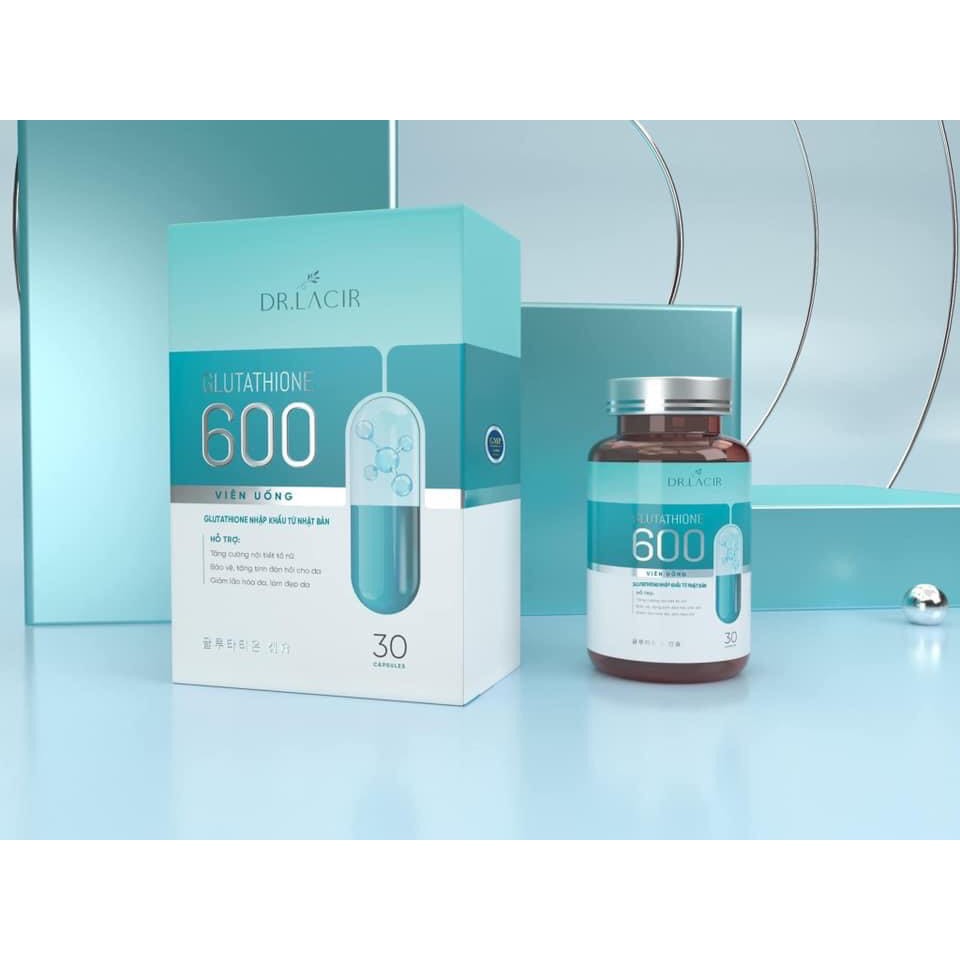 [Mới]Viên Uống Glutathione 600 Drlacir ,Hộp 30 viên- hạn chế lão hóa,giảm nám,vết nhăn,sạm da,bổ sung nội tiết tố nữ