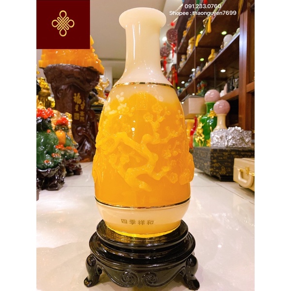 Lọ hoa lục bình vàng tích tụ tài lộc(cao 41, dài 20, rộng 19)