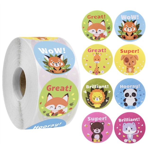 Animal Reward Tape - Cuộn băng keo sticker khen thưởng Sticker Factory - Số lượng 500cái x 2.5cm