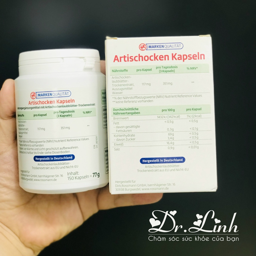 Viên uống mát gan, nhuận mật Altapharma Artischocken, 100 viên hàng Đức