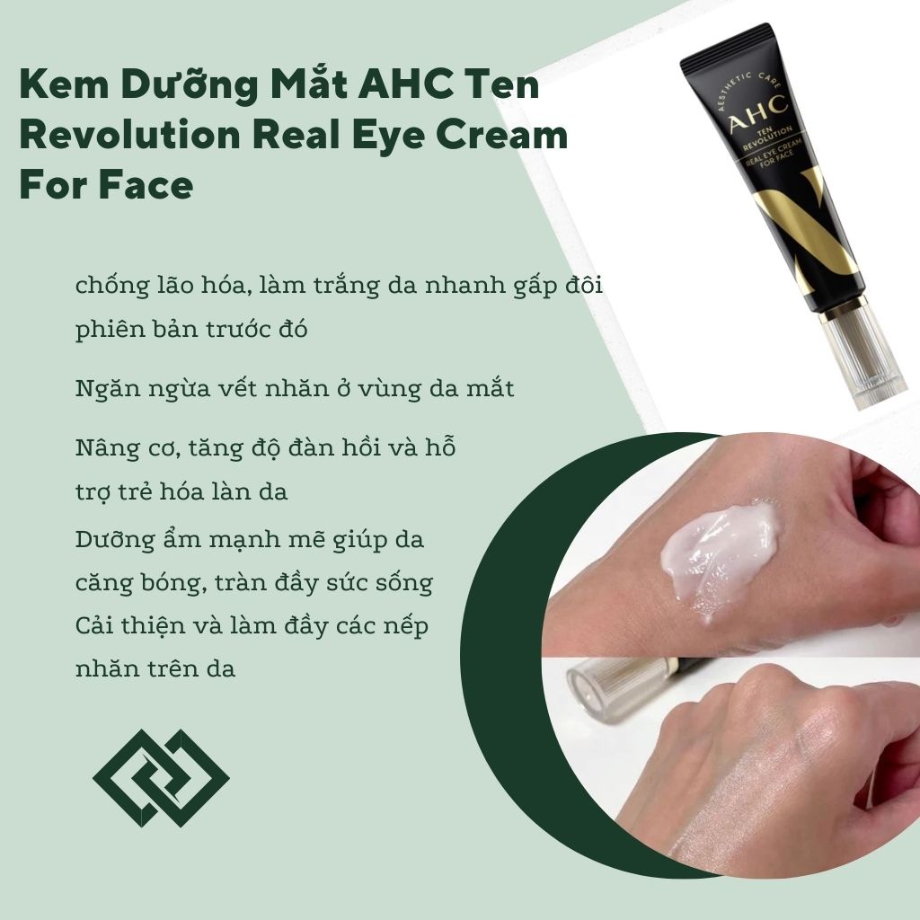 Kem mắt AHC season 10 ten revolution real eye cream for face 12ml & 30ml  Hàn Quốc / Kem Giảm nhăn và giảm thâm mắt AHC - Chăm sóc vùng da mắt |  TheFaceHolic.com