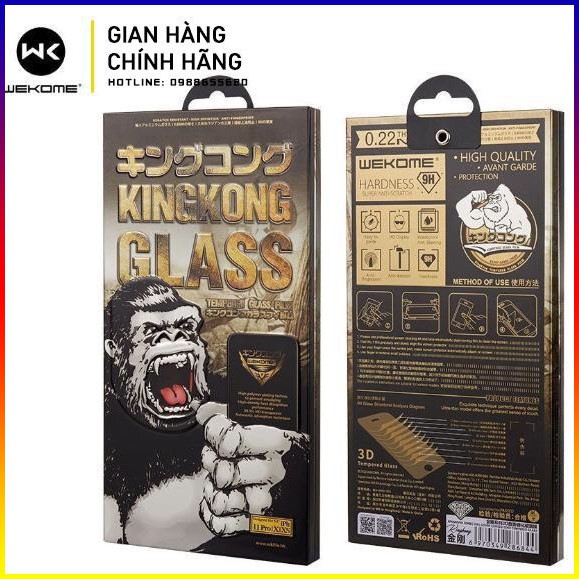Kính Cường Lực WK KINGKONG 3D Không Hộp Full Mã
