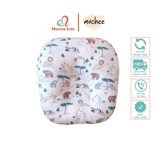 Gối chống trào ngược cho bé Mochee 70x70cm cotton họa tiết 2 mặt - Monnie Kids