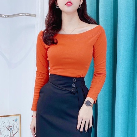 Áo thun body trễ vai cổ thuyền CHUU A6976