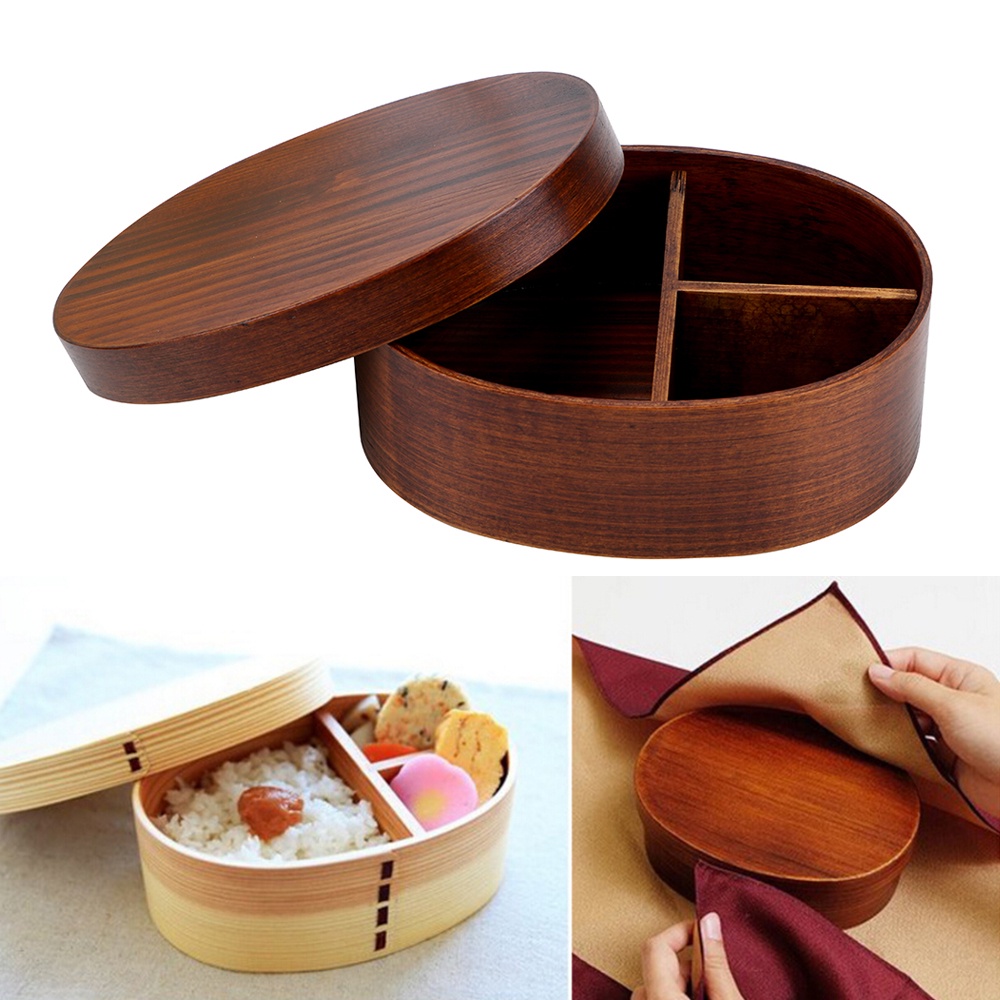 Hộp cơm 3 Tầng Bằng Gỗ Gọn Nhẹ Có 3 Ngăn Cho Gia Đình