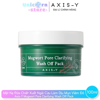 Mặt nạ rửa chiết xuất ngải cứu làm dịu mụn viêm đỏ axis-y mugwort pore clarifying wash off pack 100ml