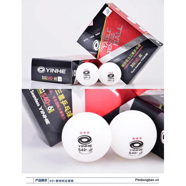 Quả bóng bàn Yinhe 3 sao màu đỏ H40+ Hộp 6 quả dùng cho thi đấu đỉnh cao shop bán lẻ