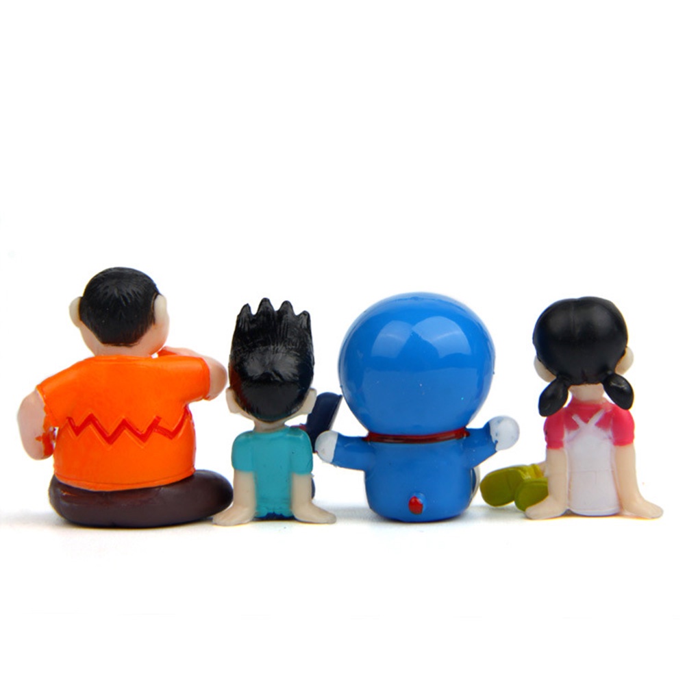 Set 4 mô hình PVC thiết kế kiểu nhân vật hoạt hình Doraemon dùng để trang trí