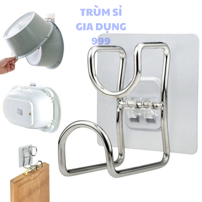 Móc Treo Thau Chậu, Đồ, Khăn Dán Tường Nhà Tắm Chịu Lực Siêu Chắc Siêu Bền Inox, kệ dán tường treo đồ