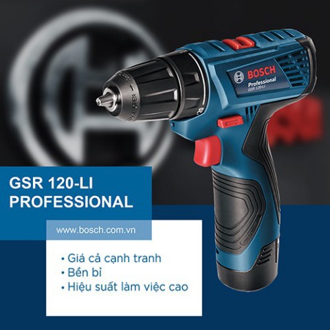 [HÀNG CHÍNH HÃNG] Máy Khoan Vặn Vít Dùng Pin Bosch GSR 120-LI