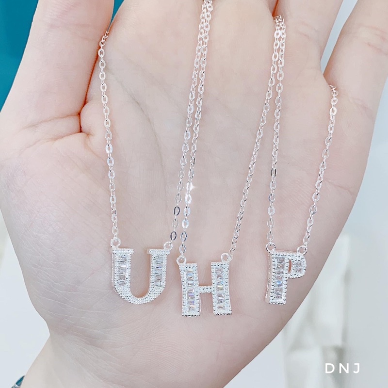 Dây chuyền nữ bạc ta mặt chữ cái đính đá sang chảnh - Kho sỉ bạc Nhất Linh