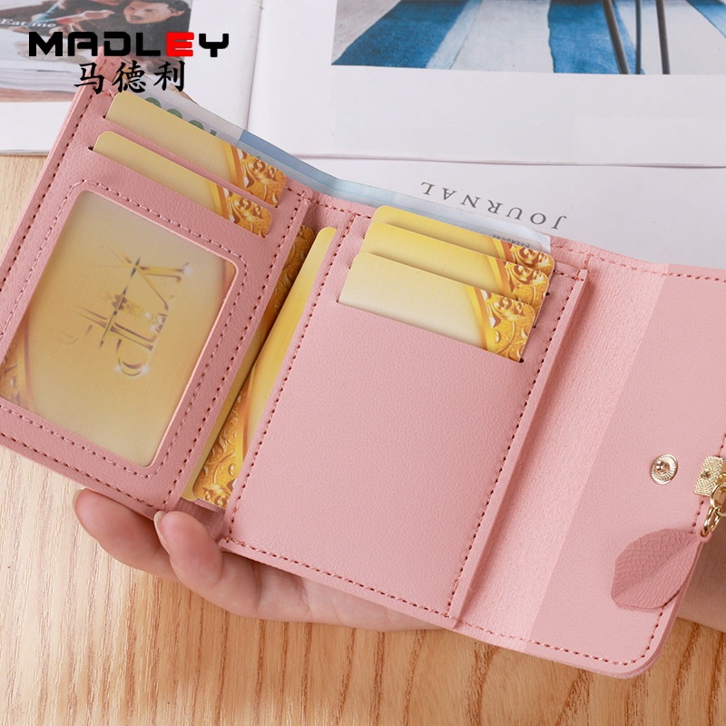 ví mini nhiều ngăn CYR282 Phiên bản Hàn Quốc mới của ví nhỏ đơn giản ba lần đổi bit ví tiền xu ví nữ ngắn ví nhỏ nữ
